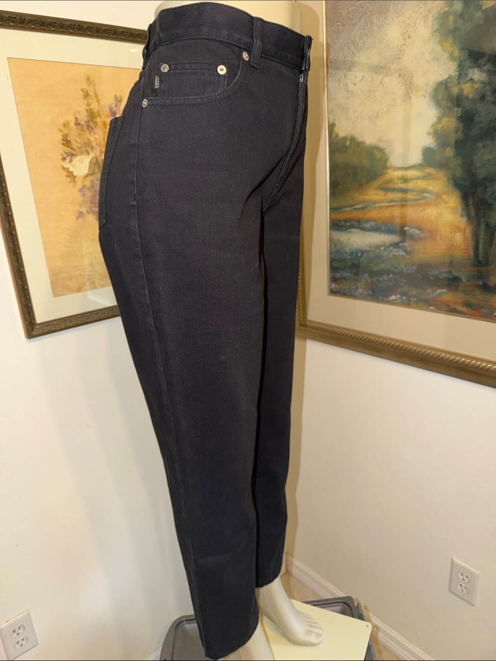 Lauren Jeans Co. Ralph Lauren Black Straight-Leg Jeans Size 10 View 5